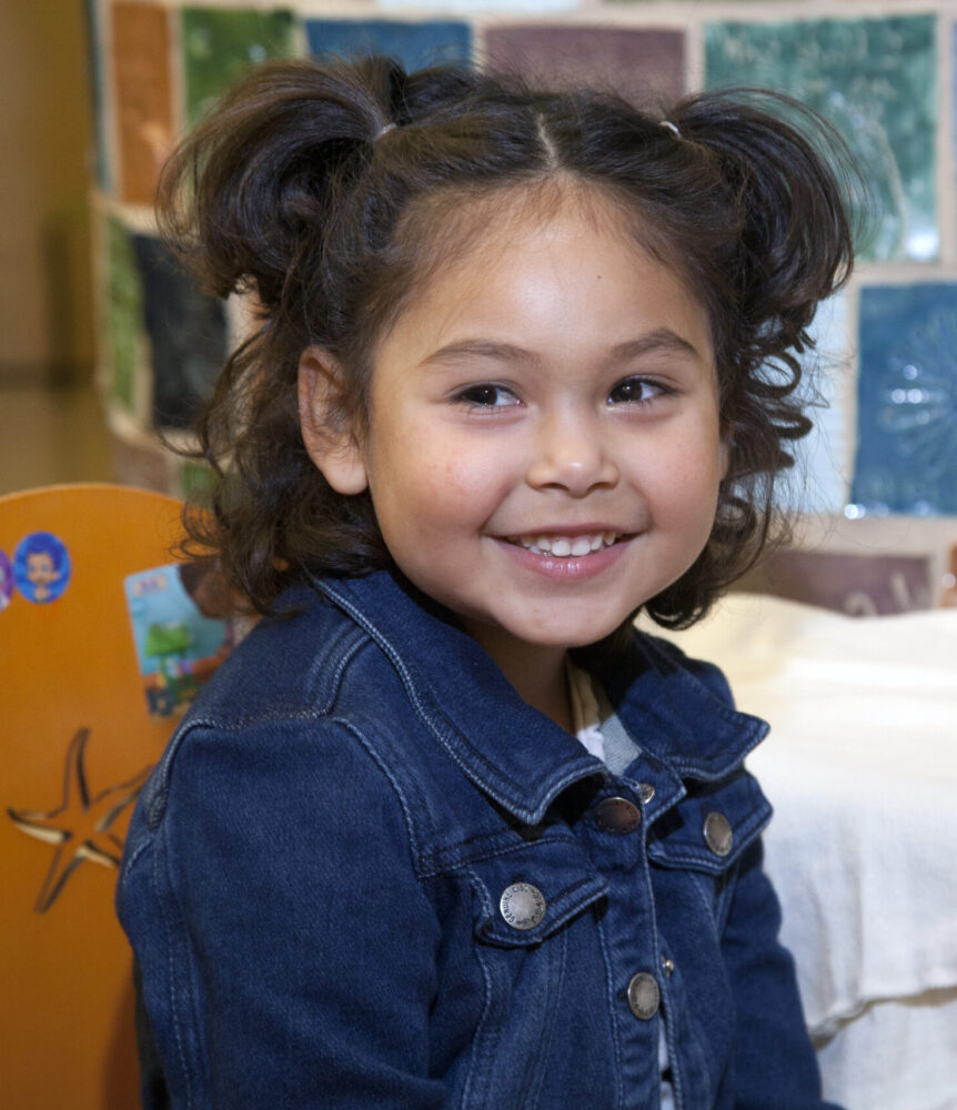 3-year-old leukemia patient smiling