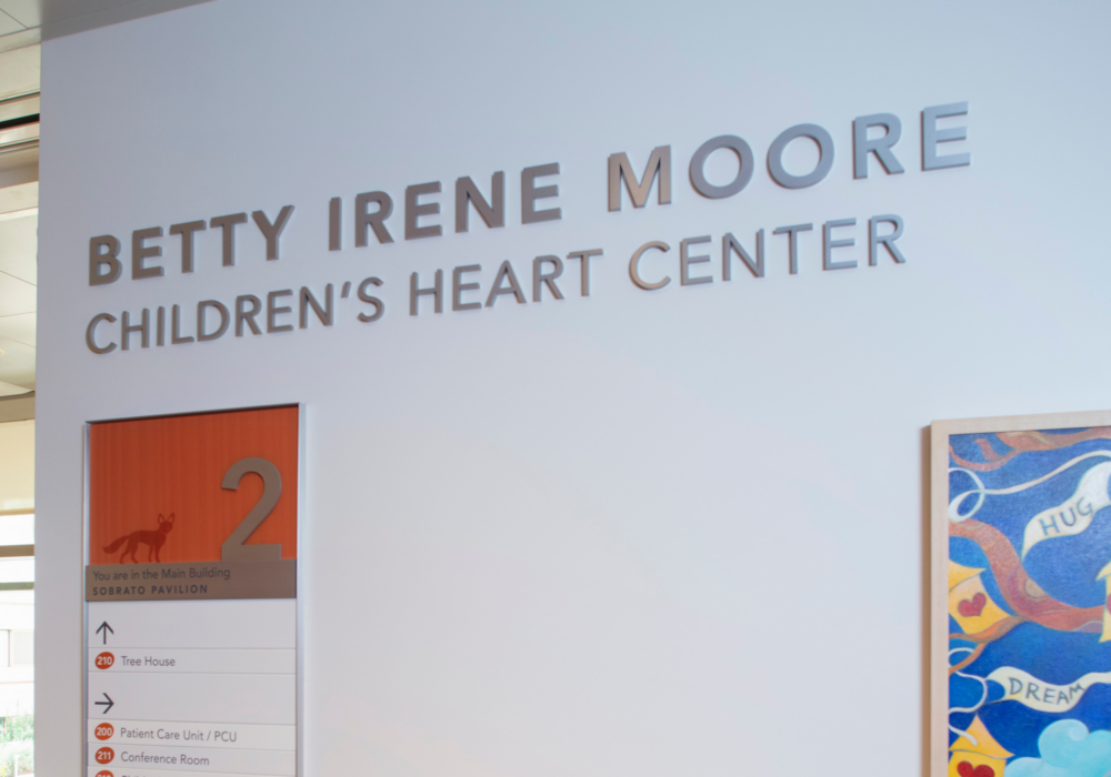 Outside of Betty Irene Moore Children's Heart Center.