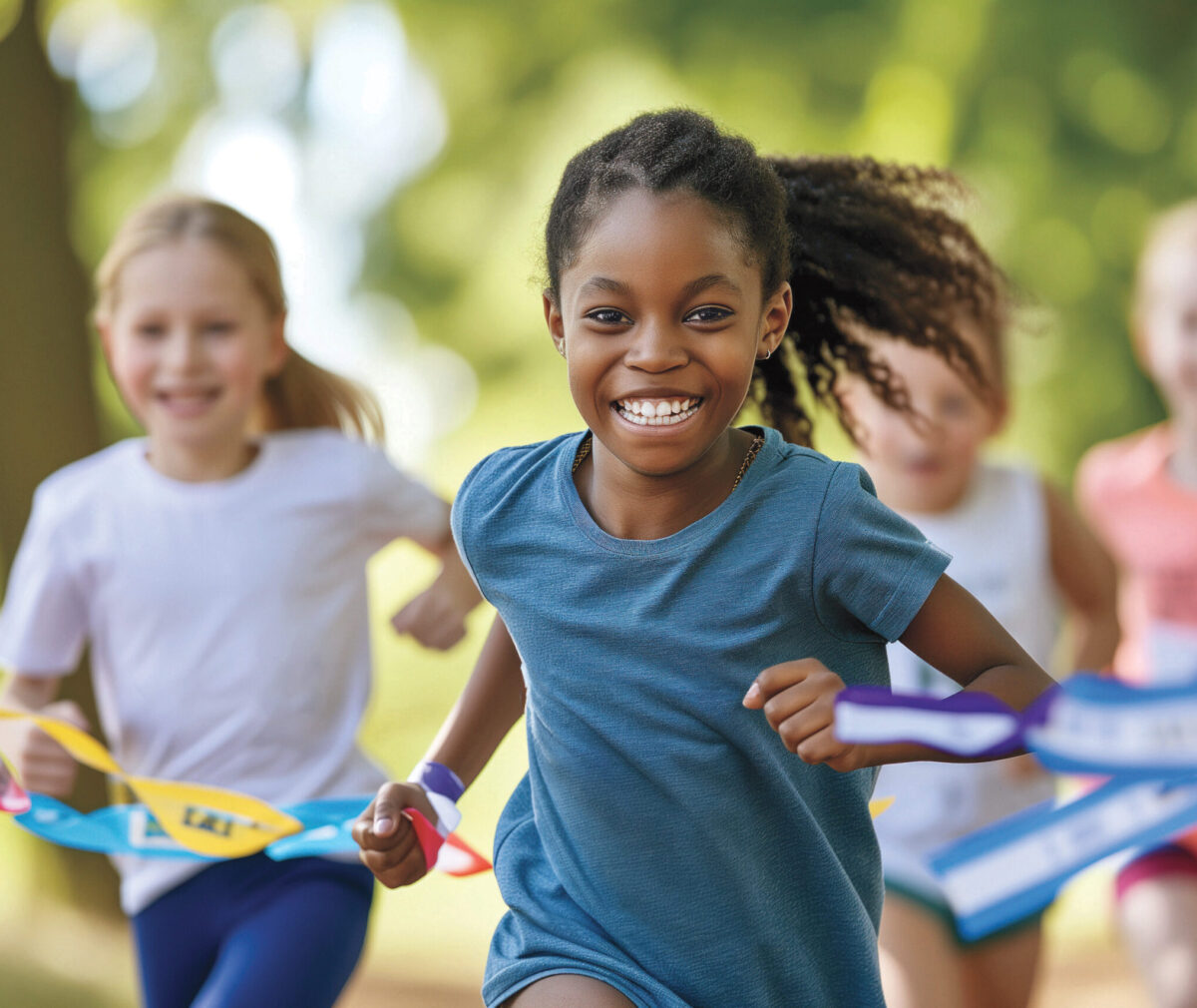 Children running towards camera.