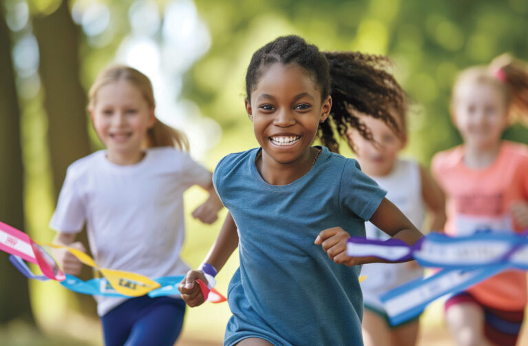 Children running towards camera.