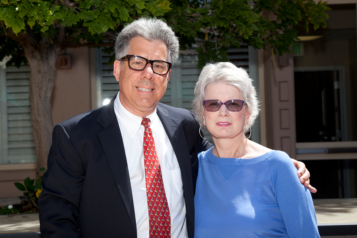 Two donors, including Judi Rees (right), pose for camera.