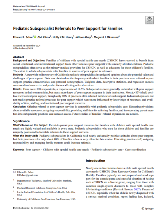 Screen shot of the first page of the journal article