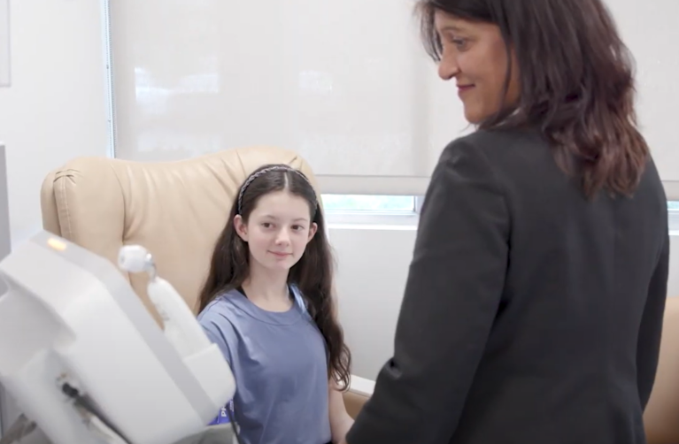 Doctor and patient at Sean N. Parker Center for Allergy and Asthma Research.