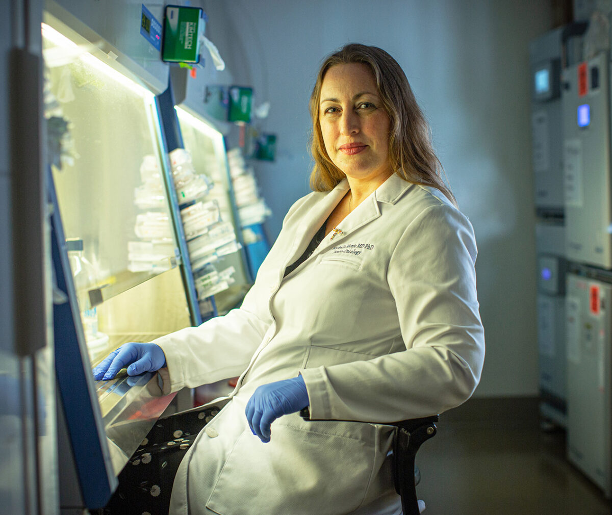 Dr Michelle Monje poses at her lab.