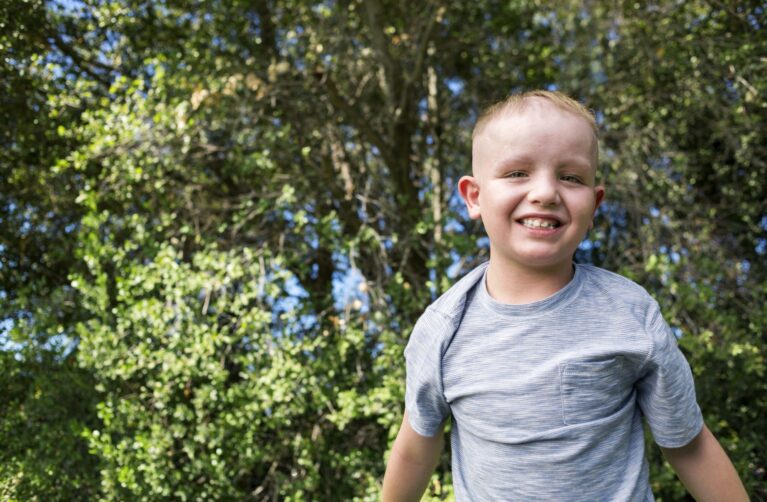 Young boy smiling