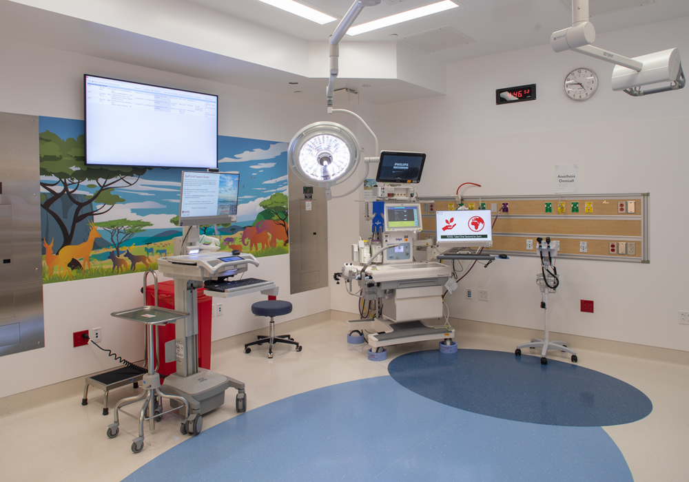 Inside Bass Center Clinic infusion room.