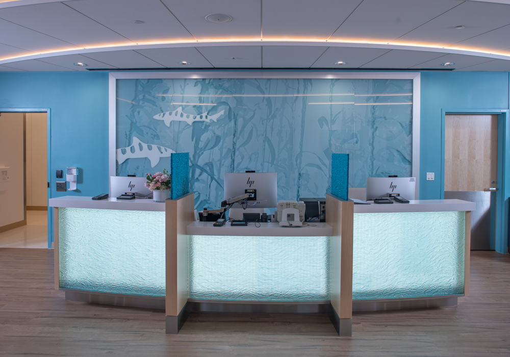 Reception desk at Bass Center Clinic.