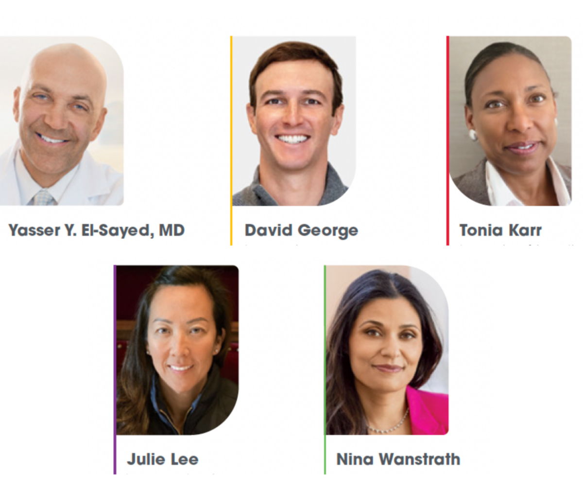 Headshots of new board members with names underneath.