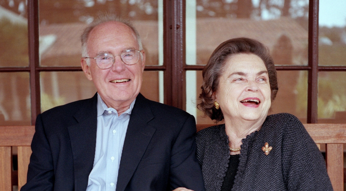Betty and Gordon Moore sitting next to each other.