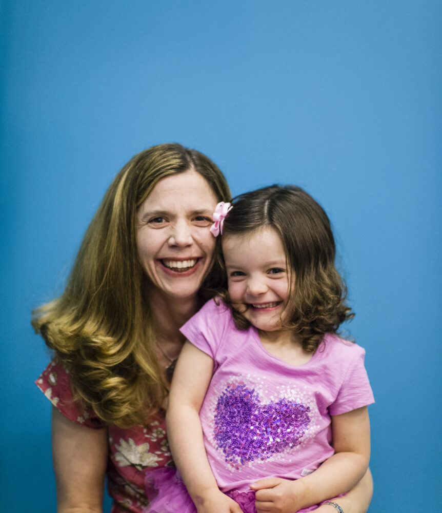 Three-year-old patient with mom