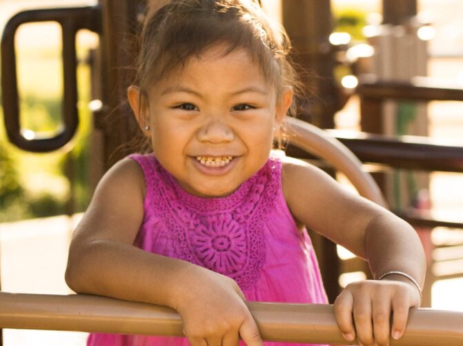 4-year-old patient smiling